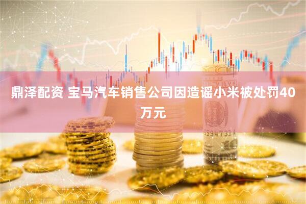 鼎泽配资 宝马汽车销售公司因造谣小米被处罚40万元